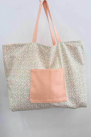 Sun Sea & Roses - Beach Bag Double Face Coral