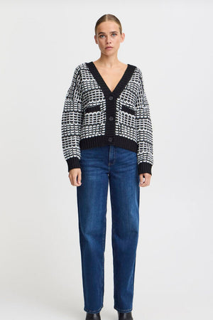 Ichi - Cardigan Black and White