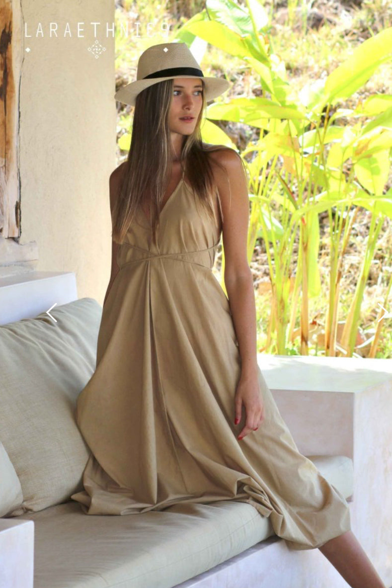 Lara Ethnics - Victoria Long Dress Beige