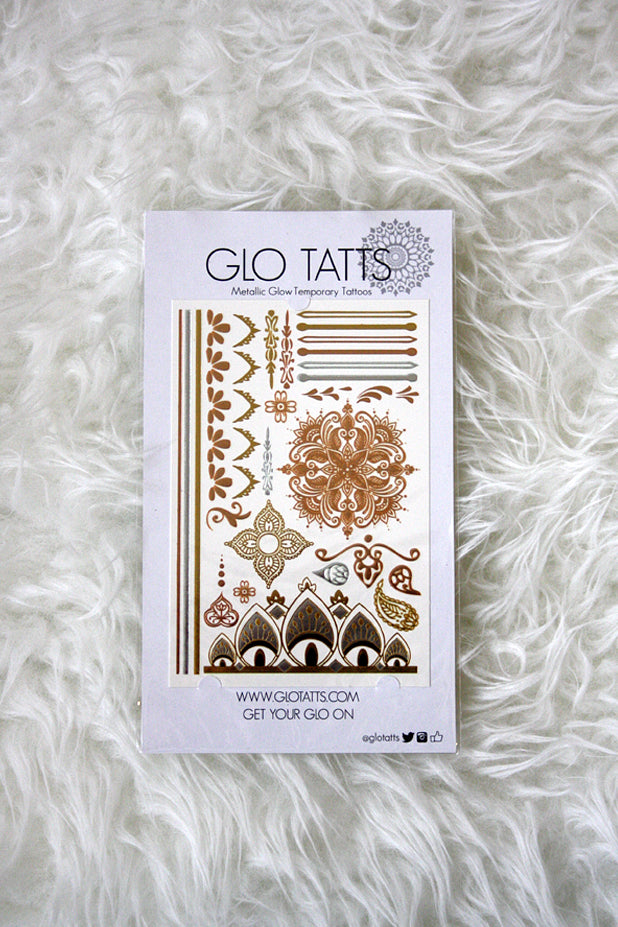 Mehndi Pack Metallic Glow Temporary Tattoos