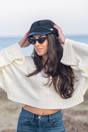 NA-KD - Batwing Ribbed Knitted Sweater White