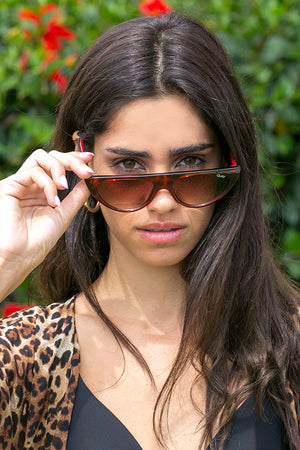 Quay Australia Sunglasses - Run Away Tort to Red Fade/Brown