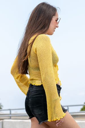 Queencii - See Through Top Yellow