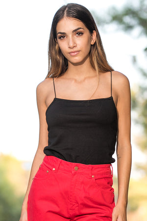 NA-KD - Spaghetti Strap Singlet Black