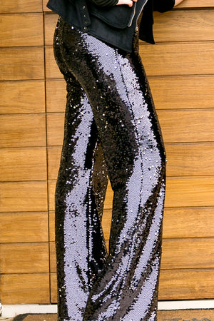 NA-KD - Sparkle It Up Trousers Dark Silver