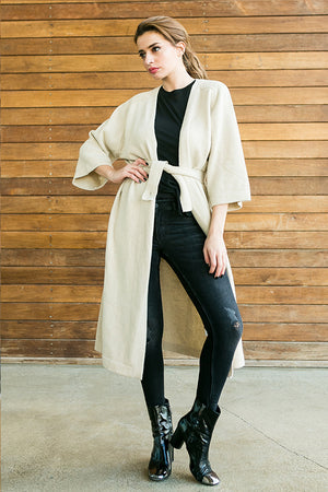 Beige wool coat