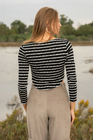 Queencii – Sabine Top Black & White