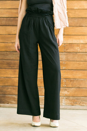 Lace up black pants