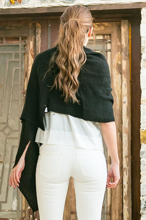 black plain soft scarf