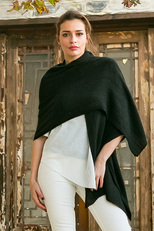 black plain soft scarf