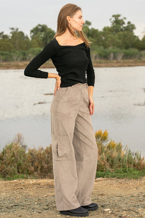 Sun Sea & Roses – Farretti Corduroy Cargo Pants Grey