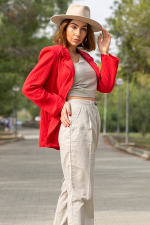 Sun Sea & Roses – Charis Blazer Red