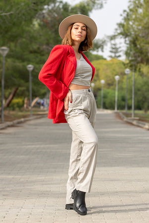 Sun Sea & Roses – Charis Blazer Red