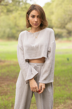 Sun Sea & Roses – Ereni Crop Top Grey