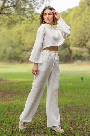 Sun Sea & Roses – Halina Trousers White