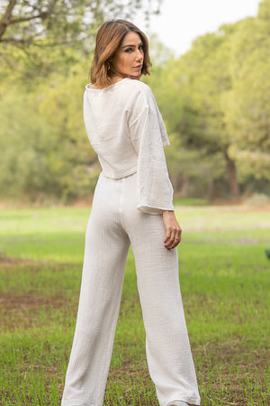 Sun Sea & Roses – Halina Trousers White