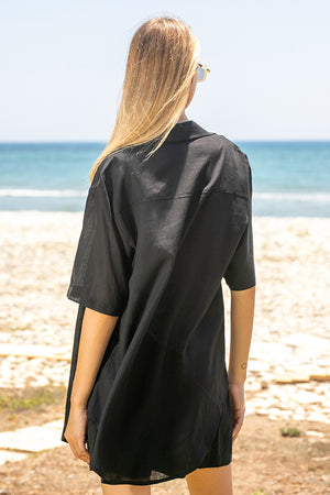 Sun Sea & Roses – Okeanos Short Sleeve Shirt Black