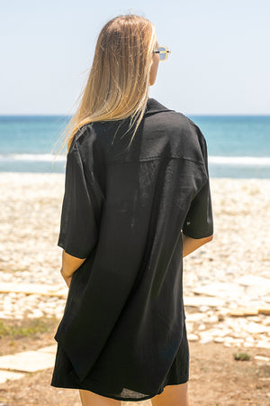 Sun Sea & Roses – Okeanos Short Sleeve Shirt Black