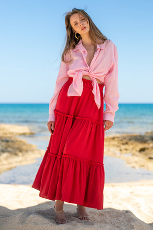 Sun Sea & Roses – Helen Maxi Skirt Red