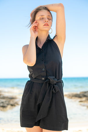 Sun Sea & Roses – Perseus Playsuit Black