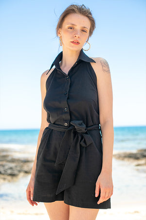 Sun Sea & Roses – Perseus Playsuit Black