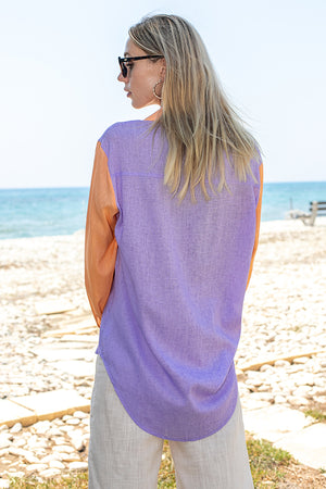 Sun Sea & Roses – Penelope Two Color Shirt Purple - Orange