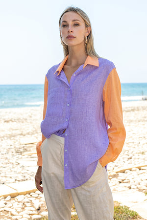 Sun Sea & Roses – Penelope Two Color Shirt Purple - Orange