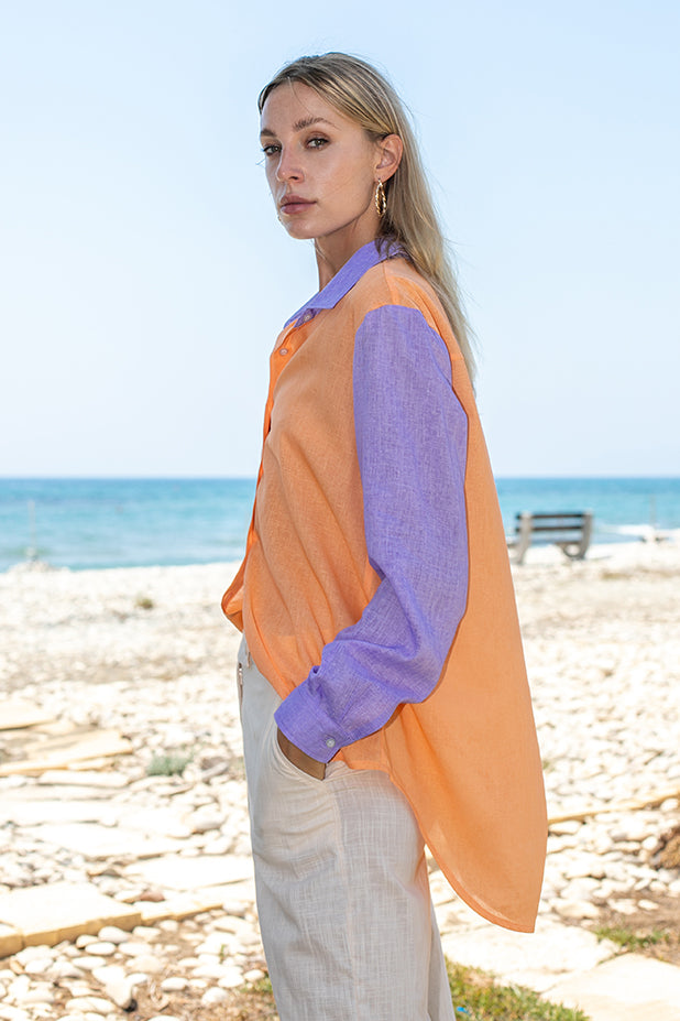 Sun Sea & Roses – Penelope Two Color Shirt Orange - Purple