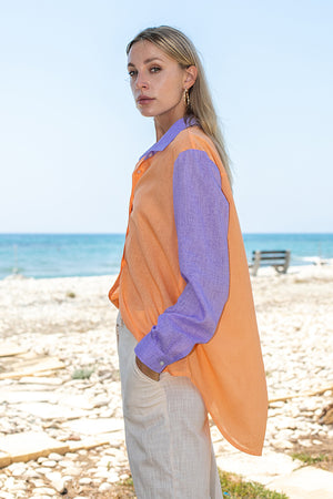 Sun Sea & Roses – Penelope Two Color Shirt Orange - Purple