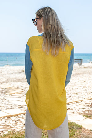 Sun Sea & Roses – Penelope Two Color Shirt Yellow - Blue