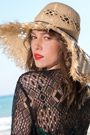 Phax Swimwear – Lace Cover Up Kimono Black