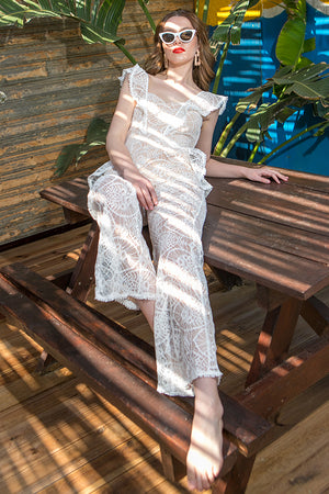 Runaway – Daisy Jumpsuit White