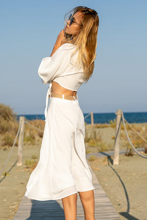 Queencii – Tara Midi Skirt White