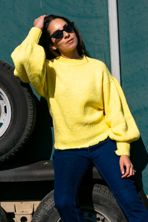 NA-KD - Dropped Sleeve Knitted Sweater Yellow
