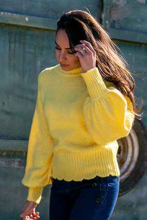 NA-KD - Dropped Sleeve Knitted Sweater Yellow