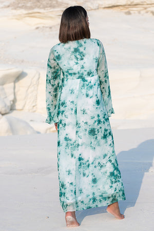 NA-KD – Tie Dye Maxi Dress Green