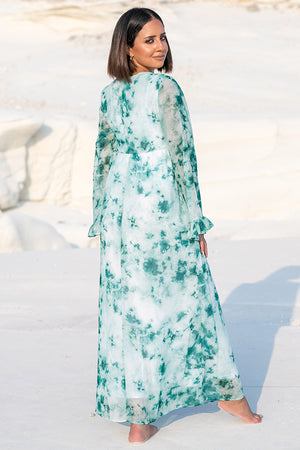 NA-KD – Tie Dye Maxi Dress Green