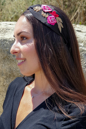 Namjosh – Headband Flowers Black Red Multicolor