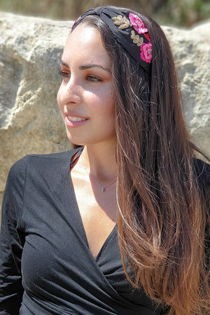 Namjosh – Headband Flowers Black Red Multicolor