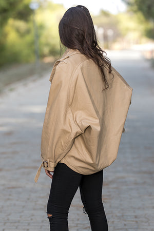 Queencii – Sweden Oversized Trench Jacket Khaki