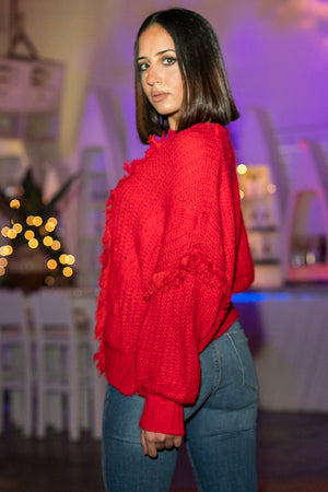 Queencii – Tabitha Sweater Red