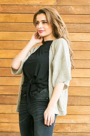 Short sleeve grey cardigan