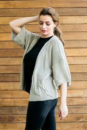 Short sleeve grey cardigan