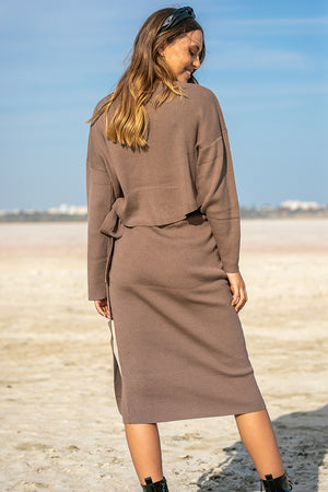 SNDYS – Cece Knit Skirt Chocolate