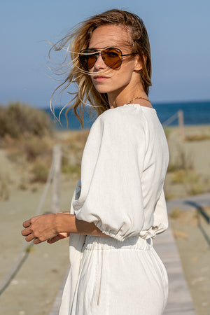 Sun Sea & Roses – Santorini Wrap Top Beige
