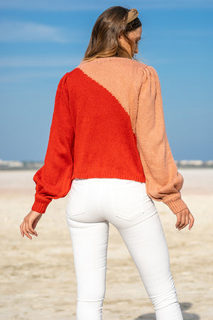 Queencii – Celena Knitted Sweater Red & Pink